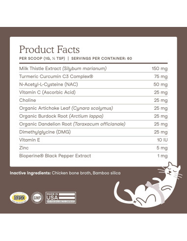 Suplemento Hepático Fera Pet Organics para Perros y Gatos - 60 Cucharadas