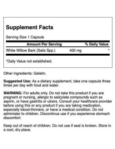 Corteza de Sauce Blanco Swanson 400 mg 90 Cápsulas 2