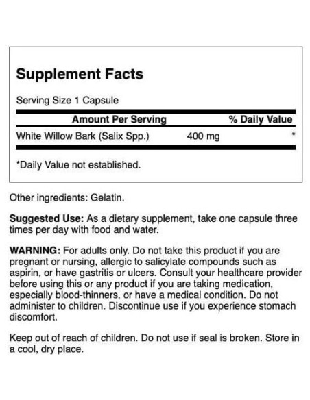 Corteza de Sauce Blanco Swanson 400 mg 90 Cápsulas