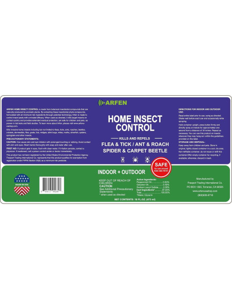 Spray Insecticida Natural ARFEN HOME 500ml - Mata Plagas