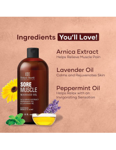 Aceite de Masaje Botanic Hearth 236.6 ml - Alivio Muscular y Articular 2