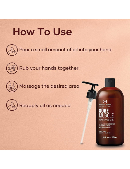Aceite de Masaje Botanic Hearth 236.6 ml - Alivio Muscular y Articular