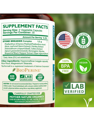 Cápsulas Chanca Piedra Madre Nature 60 Veganas 5 en 1