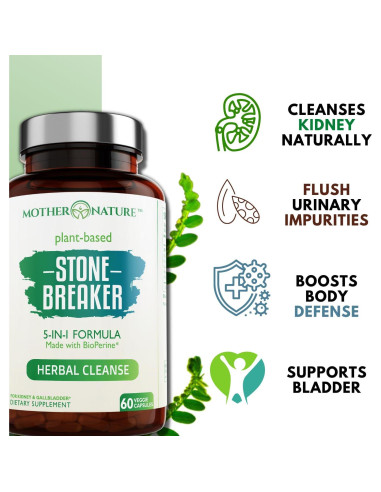 Cápsulas Chanca Piedra Madre Nature 60 Veganas 5 en 1