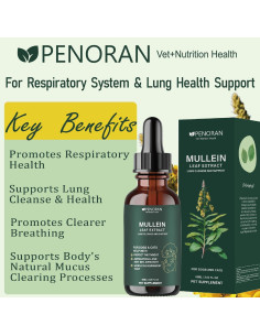 Extracto de hoja de Mullein Penoran 60ml - Soporte respiratorio para mascotas 2