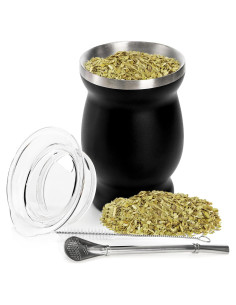 Kit Taza de Yerba Mate Cididu 8 Oz Acero Inoxidable Doble Pared