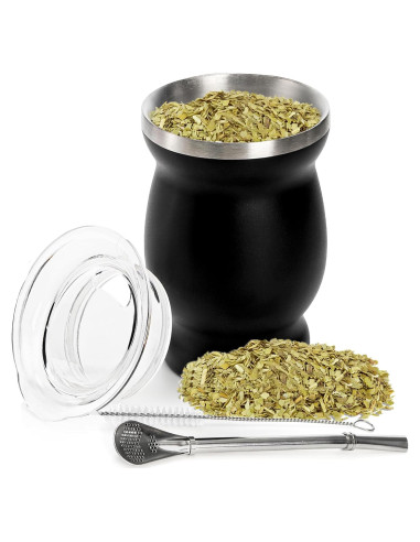 Kit Taza de Yerba Mate Cididu 8 Oz Acero Inoxidable Doble Pared