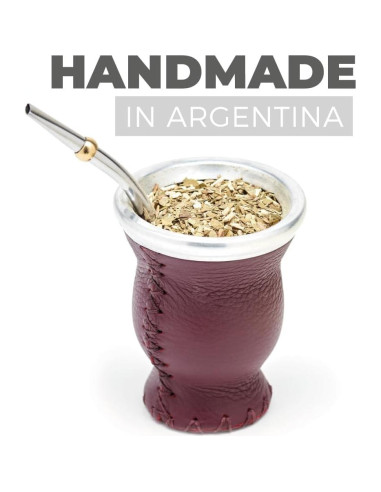 Conjunto de Gourd de Yerba Mate BALIBETOV de Vidrio y Cuero