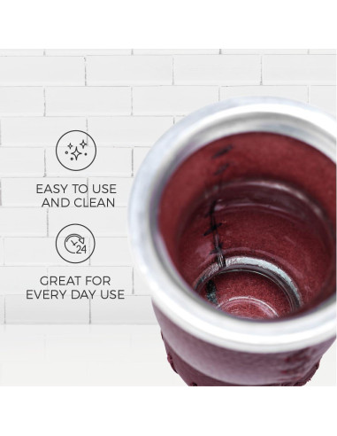 Conjunto de Gourd de Yerba Mate BALIBETOV de Vidrio y Cuero