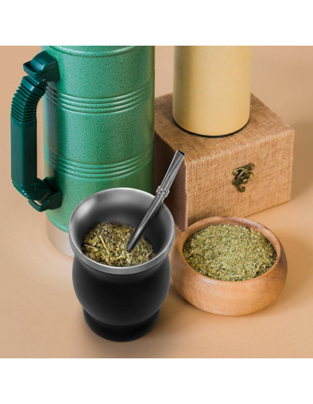 Kit Taza de Yerba Mate Cididu 8 Oz Acero Inoxidable Doble Pared