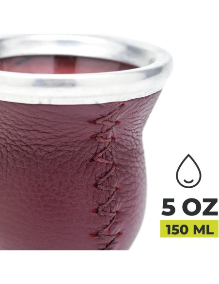 Conjunto de Gourd de Yerba Mate BALIBETOV de Vidrio y Cuero