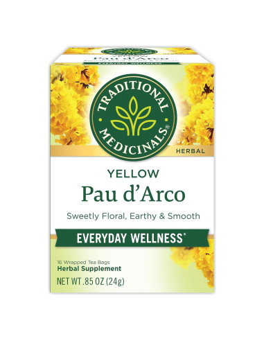 Té Herbal Pau d'Arco Amarillo Tradicionales Medicinales 16 Bolsitas