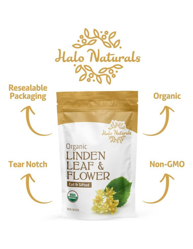 Hoja y Flor de Tilo Orgánico Halo Naturals 113g Certificado USDA