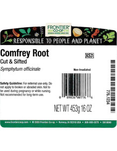 Raíz de Consuelda Secada Frontier Co-op 454g - Kosher 2