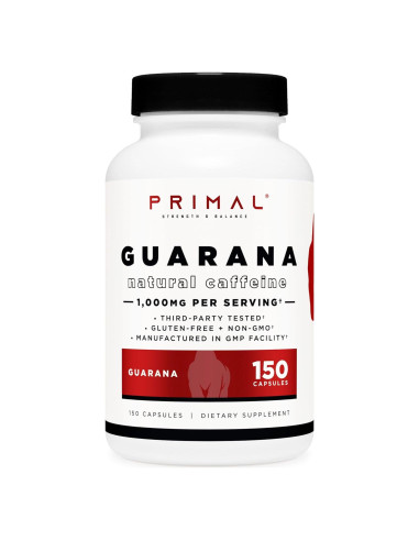 Suplemento de Guaraná Primal 1000 mg - 150 Cápsulas