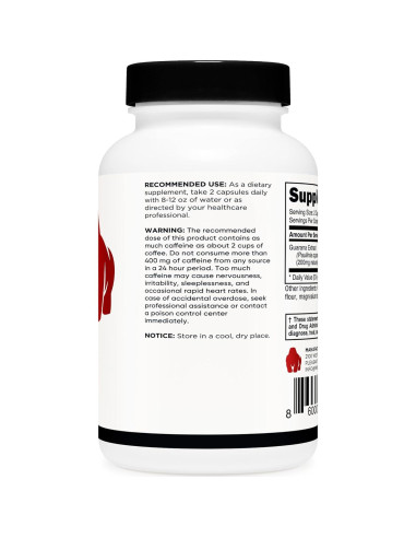 Suplemento de Guaraná Primal 1000 mg - 150 Cápsulas