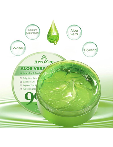Gel de Aloe Vera 99% Puro Aero Zen 443.6 ml Hidratante Diario