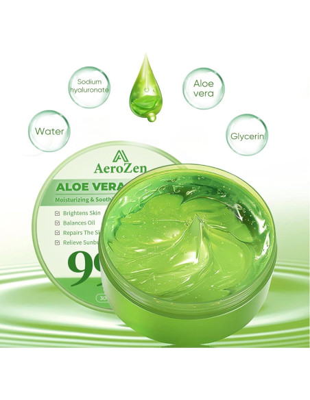 Gel de Aloe Vera 99% Puro Aero Zen 443.6 ml Hidratante Diario