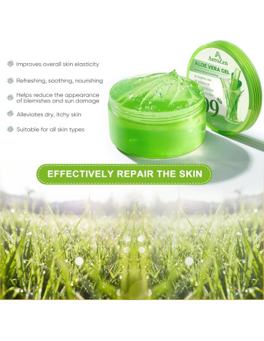 Gel de Aloe Vera 99% Puro Aero Zen 443.6 ml Hidratante Diario