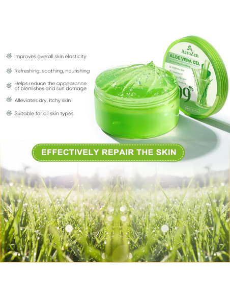 Gel de Aloe Vera 99% Puro Aero Zen 443.6 ml Hidratante Diario