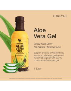 Gel de Aloe Vera Forever Living 1000 ml Puro Sin Conservantes 2