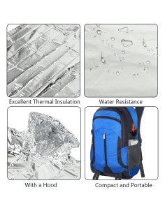 Manta de Emergencia Tiiyee Mylar Plateada 100x127 cm 2