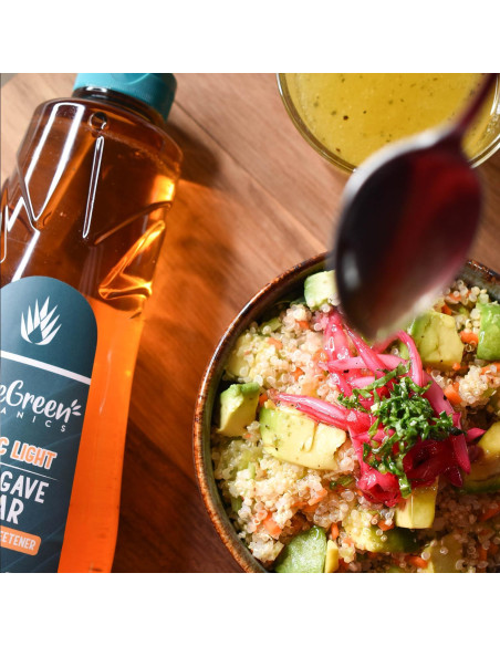 Jarabe de Agave Orgánico Blue Green 32 oz, Sin Gluten, Vegano