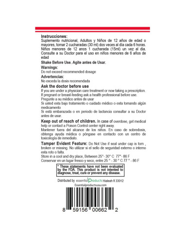 Jarabe Esencial de Berro y Cebolla Rábano Essential Products 227 g