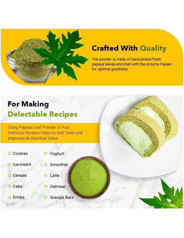 Polvo de Hojas de Papaya Green Nectar 454g - No OGM