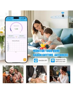 Detector de Radón WiFi Toolhome BG-008, Monitoreo en Tiempo Real 2