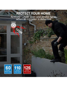 Alarma de Movimiento Inalámbrica AMHEY 125dB Control Remoto 2