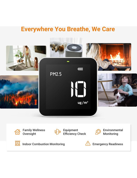 Monitor de Calidad del Aire Temtop M10 - PM2.5, AQI, TVOC, HCHO