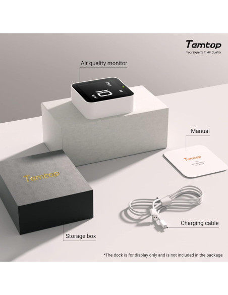 Monitor de Calidad del Aire Temtop M10 - PM2.5, AQI, TVOC, HCHO