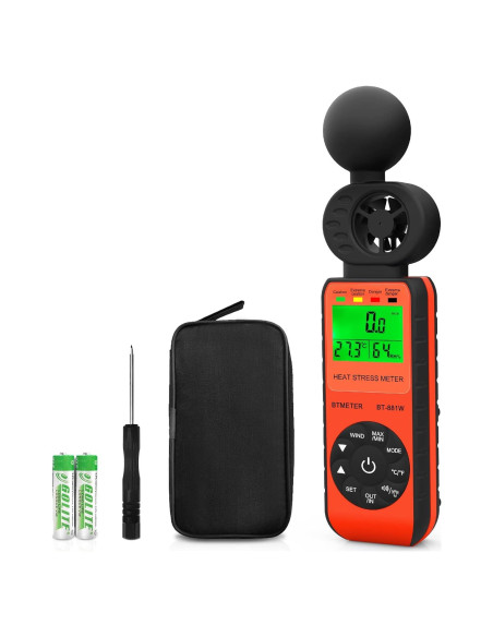 Medidor de Estrés Térmico BTMETER BT-881W Anemómetro Digital
