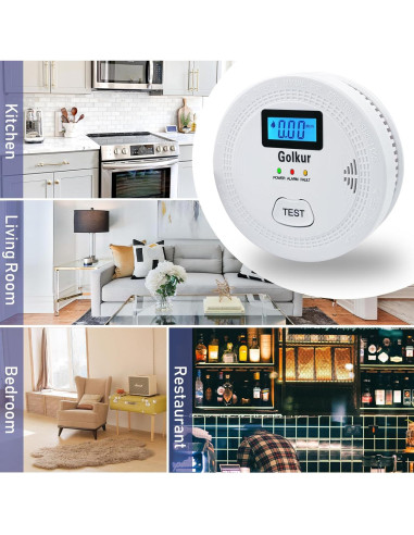 Detector de Humo y Monóxido de Carbono Golkur WJ-SC9120b
