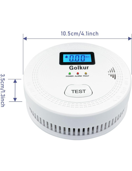 Detector de Humo y Monóxido de Carbono Golkur WJ-SC9120b