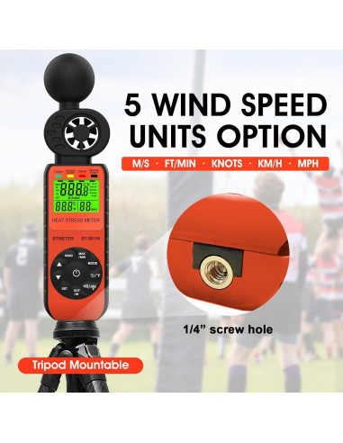 Medidor de Estrés Térmico BTMETER BT-881W Anemómetro Digital
