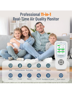Monitor de Calidad del Aire LifeBasis 11-en-1 con Alarma - Blanco 2