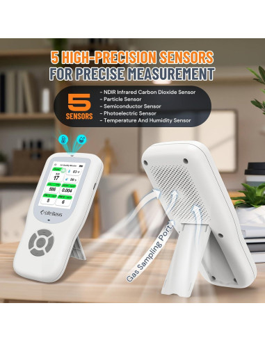 Monitor de Calidad del Aire LifeBasis 11-en-1 con Alarma - Blanco