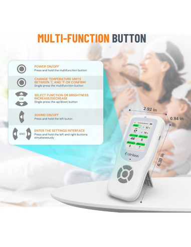 Monitor de Calidad del Aire LifeBasis 11-en-1 con Alarma - Blanco