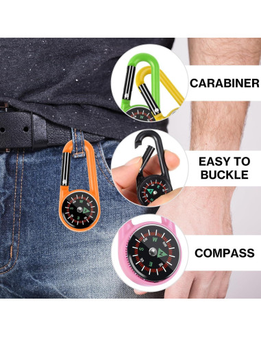 12 Llavero Brújula Taikula Compacta para Niños - Colores Vivos