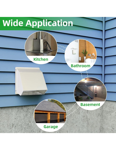 Cubierta de Ventilación de Pared JYINCPED 8" Acero Galvanizado