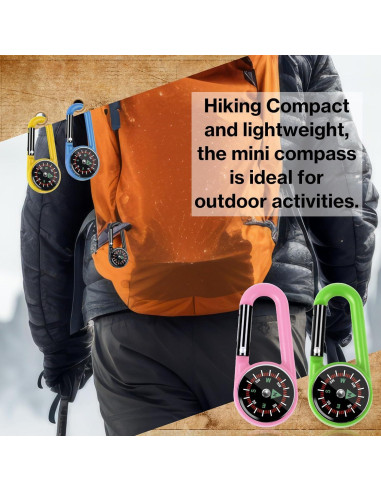 12 Llavero Brújula Taikula Compacta para Niños - Colores Vivos