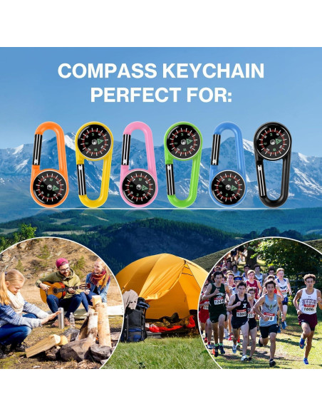 12 Llavero Brújula Taikula Compacta para Niños - Colores Vivos