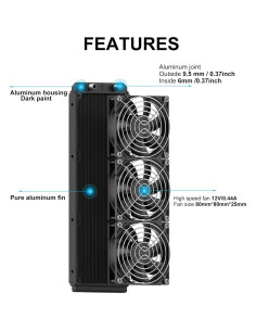 Radiador de Refrigeración por Agua Clyxgs 360mm Aluminio 12 Tubos 2