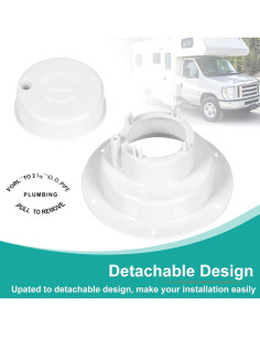 Tapa de Ventilación de Fontanería Alreczio - 2 Paquete Blanco 2