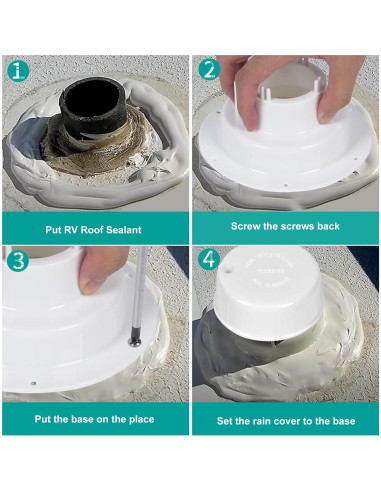 Tapa de Ventilación de Fontanería Alreczio - 2 Paquete Blanco