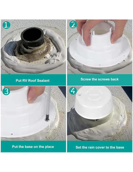 Tapa de Ventilación de Fontanería Alreczio - 2 Paquete Blanco