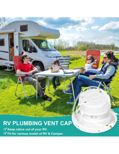 Tapa de Ventilación de Fontanería Alreczio - 2 Paquete Blanco