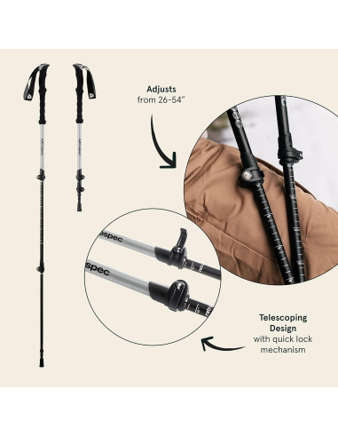 Bastones de Senderismo Retrospec Solstice Ajustables 137 cm